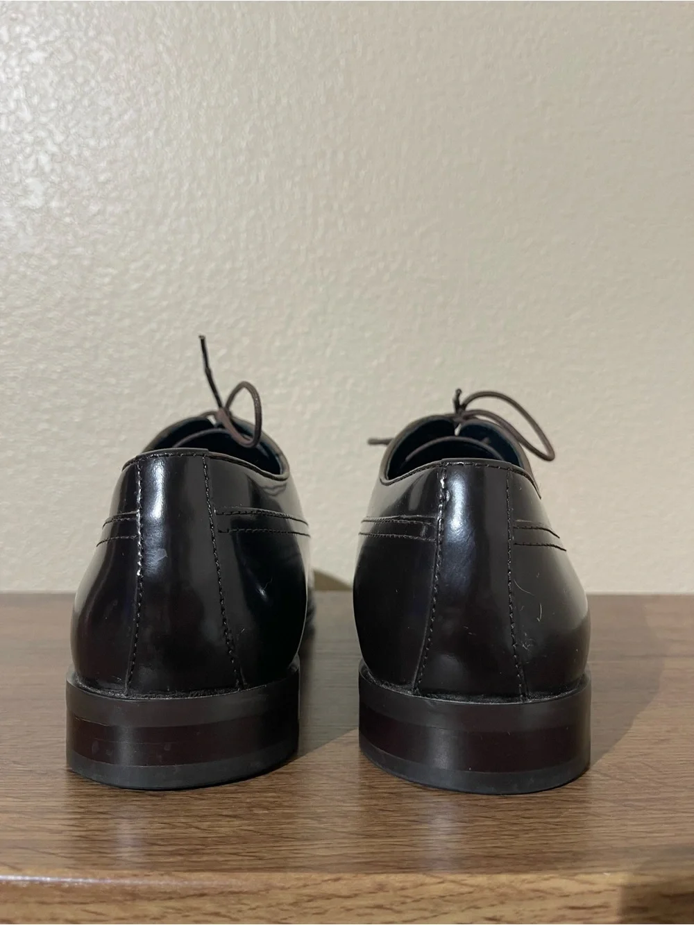 Versace Collection Men's Shiny Dark Brown Cap-Toe Oxfords
